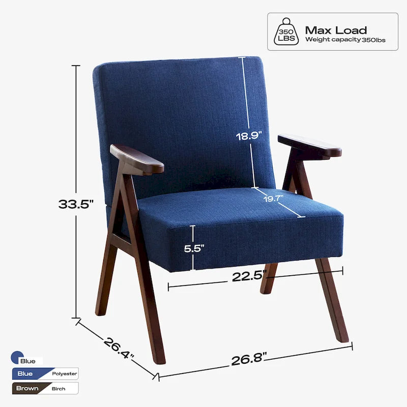 HUIMO - Lot de 2 fauteuils d'appoint tapissés pour salon et chambre