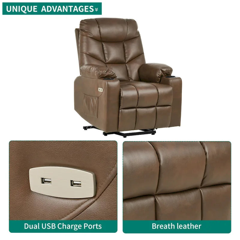 Fauteuil Canapé Inclinable Moderne de Massage et Chauffage