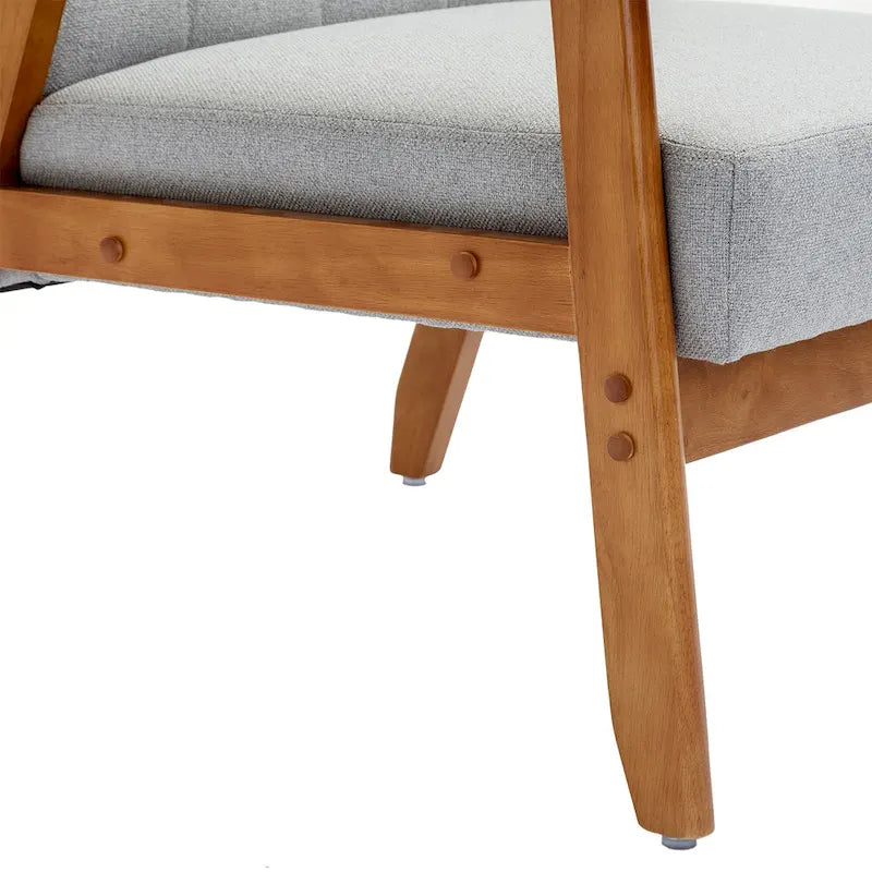 Fauteuil d'appoint avec accoudoirs et pieds en bois massif, pour salon, chambre à coucher, studio