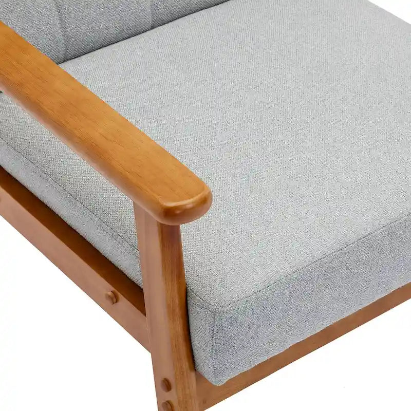 Fauteuil d'appoint avec accoudoirs et pieds en bois massif, pour salon, chambre à coucher, studio