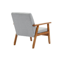 Fauteuil d'appoint avec accoudoirs et pieds en bois massif, pour salon, chambre à coucher, studio