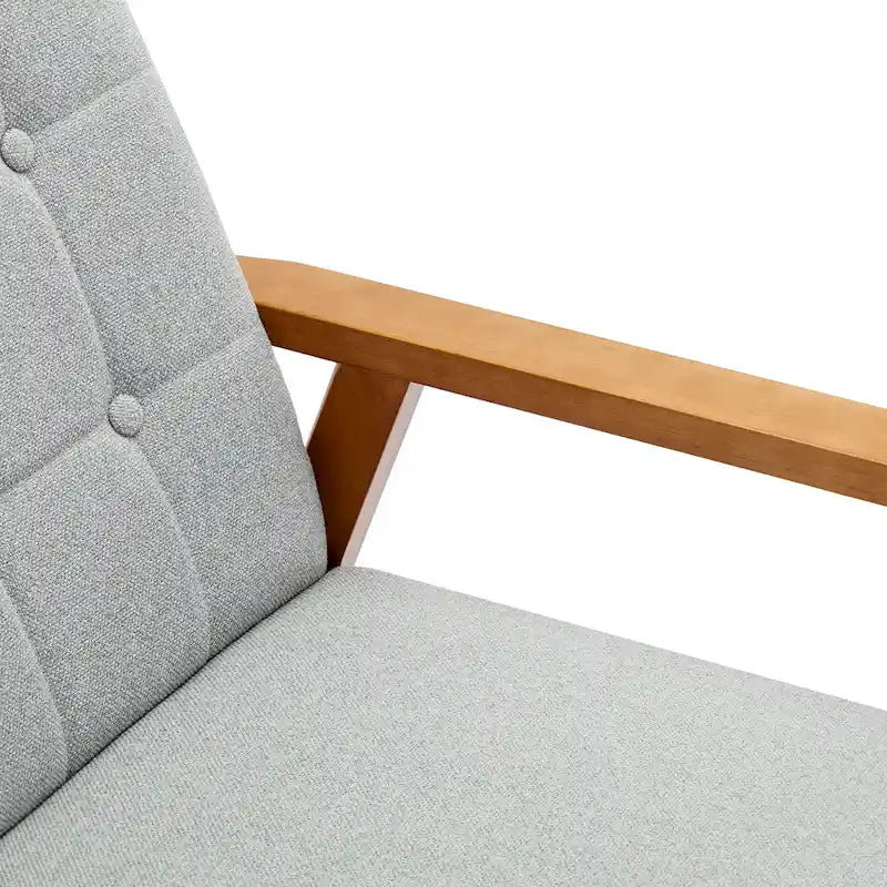 Fauteuil d'appoint avec accoudoirs et pieds en bois massif, pour salon, chambre à coucher, studio