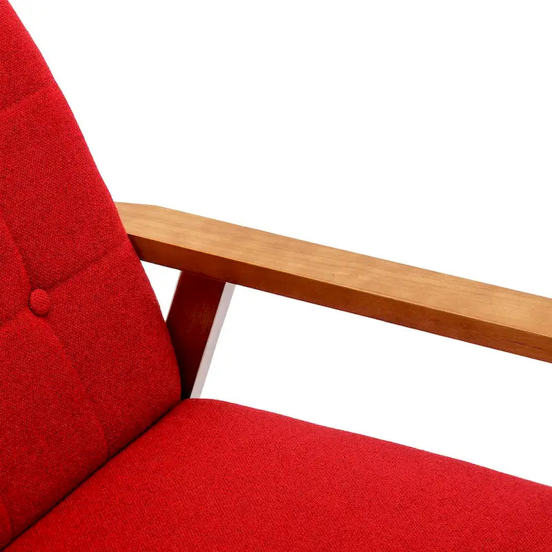 Fauteuil d'appoint avec accoudoirs et pieds en bois massif, pour salon, chambre à coucher, studio