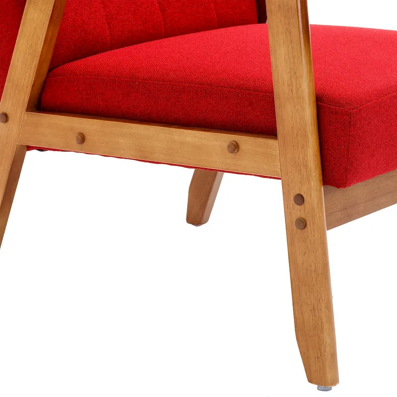 Fauteuil d'appoint avec accoudoirs et pieds en bois massif, pour salon, chambre à coucher, studio