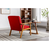 Fauteuil d'appoint avec accoudoirs et pieds en bois massif, pour salon, chambre à coucher, studio
