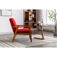 Fauteuil d'appoint avec accoudoirs et pieds en bois massif, pour salon, chambre à coucher, studio