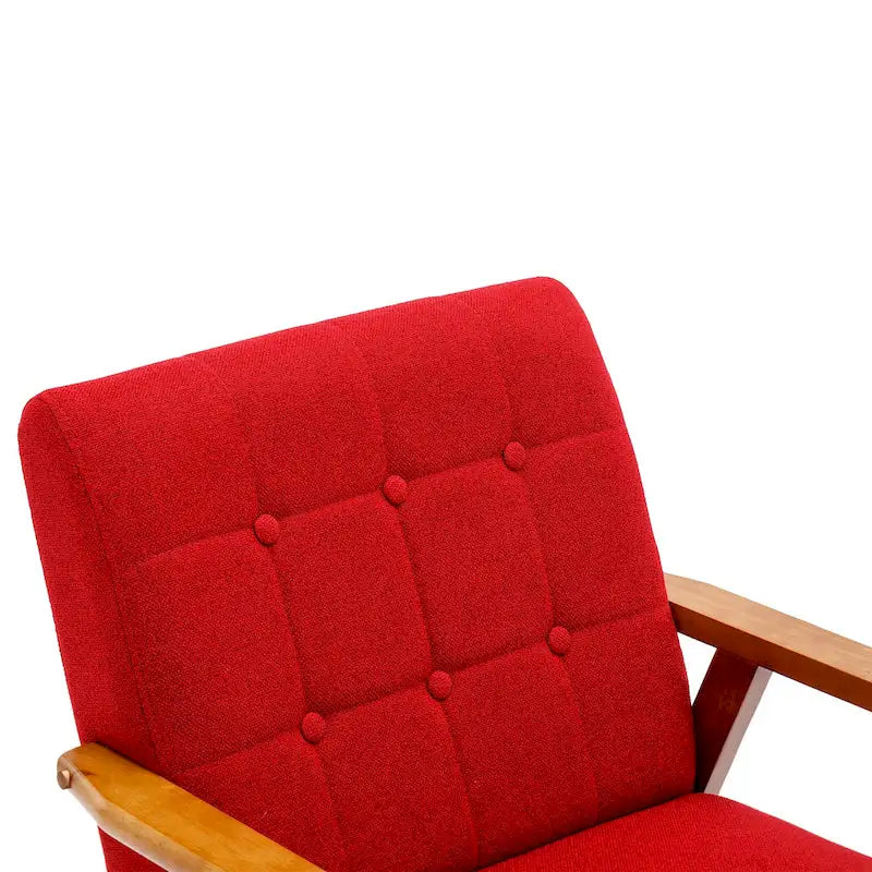 Fauteuil d'appoint avec accoudoirs et pieds en bois massif, pour salon, chambre à coucher, studio