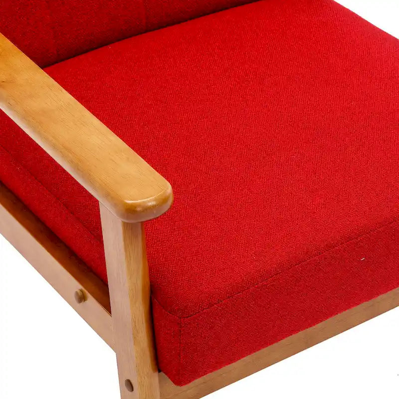 Fauteuil d'appoint avec accoudoirs et pieds en bois massif, pour salon, chambre à coucher, studio