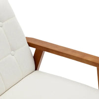 Fauteuil d'appoint avec accoudoirs et pieds en bois massif, pour salon, chambre à coucher, studio