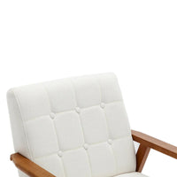 Fauteuil d'appoint avec accoudoirs et pieds en bois massif, pour salon, chambre à coucher, studio