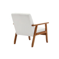 Fauteuil d'appoint avec accoudoirs et pieds en bois massif, pour salon, chambre à coucher, studio