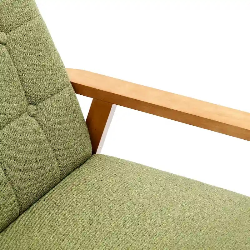 Fauteuil d'appoint avec accoudoirs et pieds en bois massif, pour salon, chambre à coucher, studio