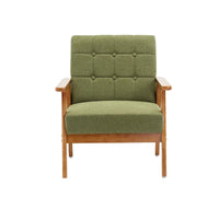 Fauteuil d'appoint avec accoudoirs et pieds en bois massif, pour salon, chambre à coucher, studio