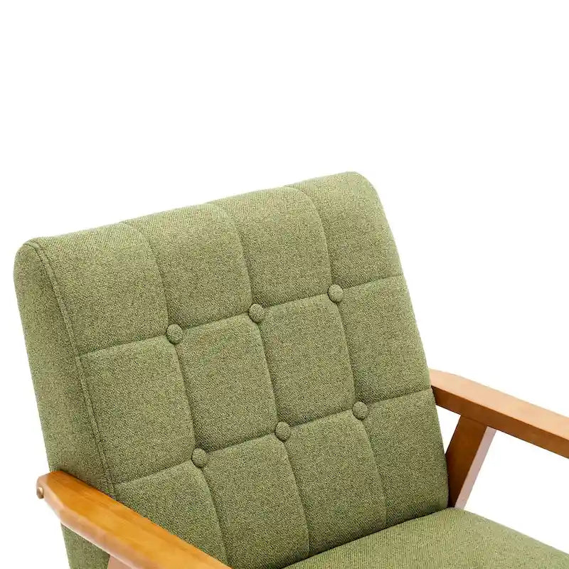 Fauteuil d'appoint avec accoudoirs et pieds en bois massif, pour salon, chambre à coucher, studio