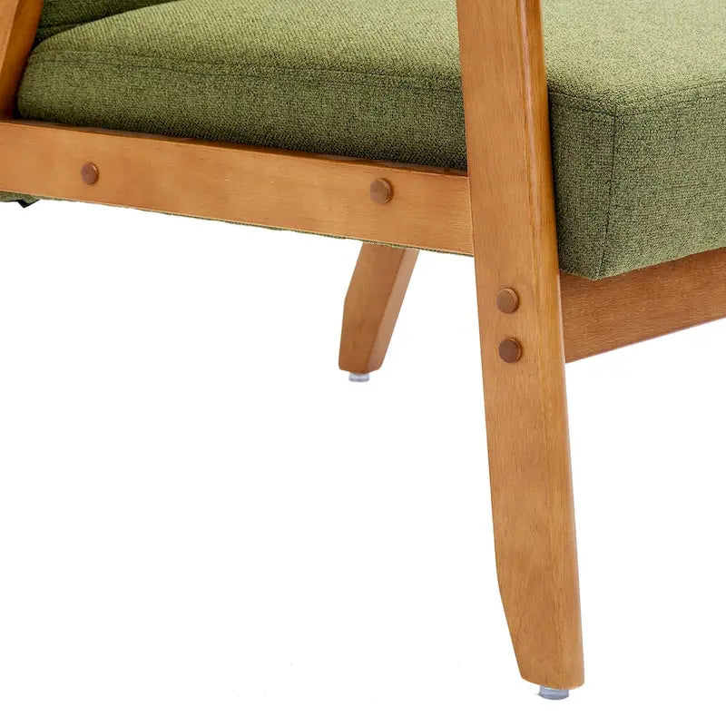 Fauteuil d'appoint avec accoudoirs et pieds en bois massif, pour salon, chambre à coucher, studio