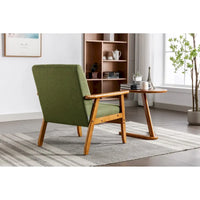 Fauteuil d'appoint avec accoudoirs et pieds en bois massif, pour salon, chambre à coucher, studio