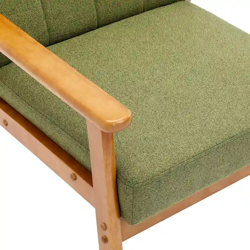 Fauteuil d'appoint avec accoudoirs et pieds en bois massif, pour salon, chambre à coucher, studio