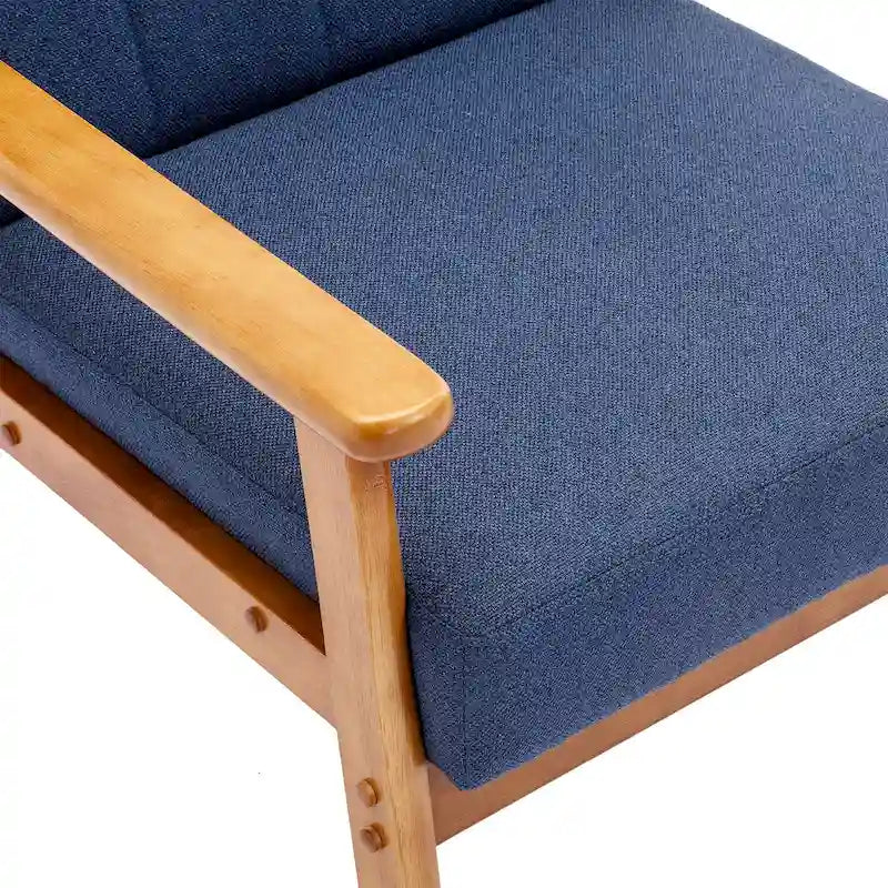 Fauteuil d'appoint avec accoudoirs et pieds en bois massif, pour salon, chambre à coucher, studio