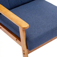 Fauteuil d'appoint avec accoudoirs et pieds en bois massif, pour salon, chambre à coucher, studio