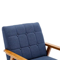 Fauteuil d'appoint avec accoudoirs et pieds en bois massif, pour salon, chambre à coucher, studio
