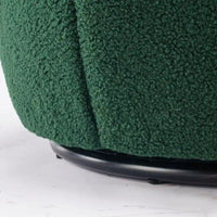 Fauteuil pivotant en tissu bouclette avec anneau en métal thermolaqué