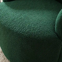 Fauteuil pivotant en tissu bouclette avec anneau en métal thermolaqué