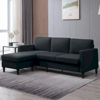 Canapé Sectionnel Convertible Mixoy avec Pouf de Rangement, Méridienne Réversible