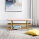 Banc de salon SEYNAR 40 en velours avec double range-chaussures
