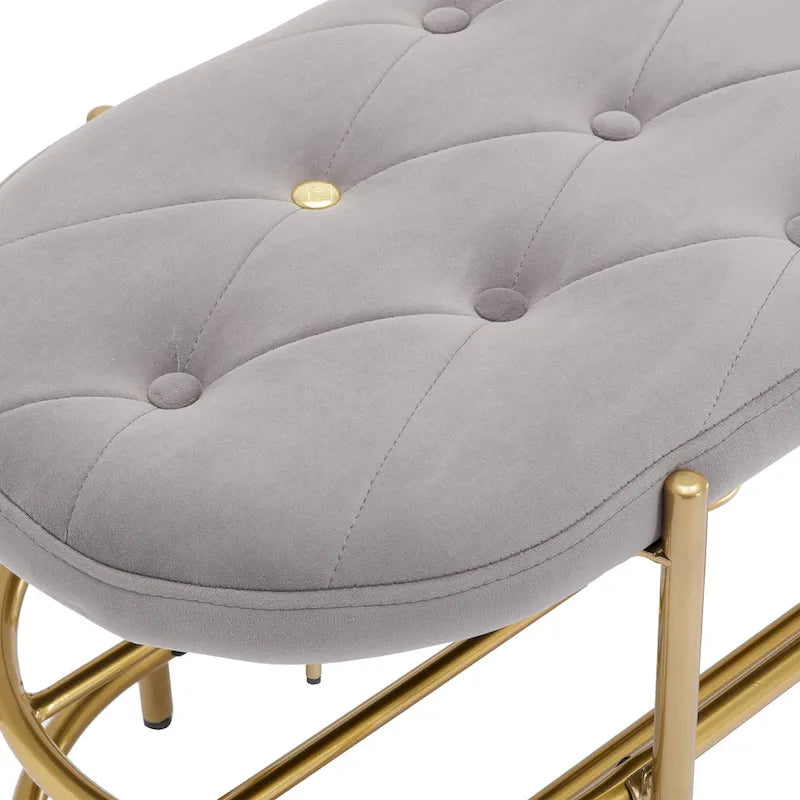 SEYNAR 40 banc de salon rembourré en velours avec double range-chaussures