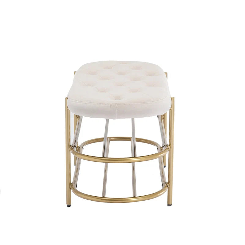 SEYNAR 40 banc de salon rembourré en velours avec double range-chaussures
