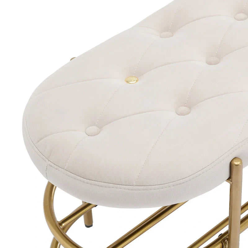 SEYNAR 40 banc de salon rembourré en velours avec double range-chaussures