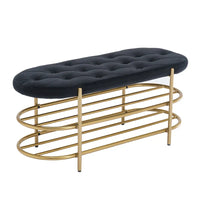 Banc de salon SEYNAR 40 en velours avec double range-chaussures