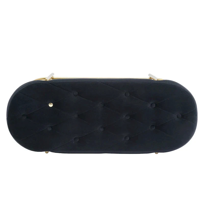 SEYNAR 40 banc de salon rembourré en velours avec double range-chaussures