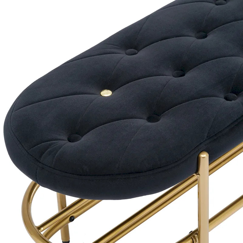 SEYNAR 40 banc de salon rembourré en velours avec double range-chaussures