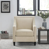 Fauteuil d'appoint Erica avec clous décoratifs chromés