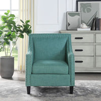 Fauteuil d'appoint Erica avec clous décoratifs chromés