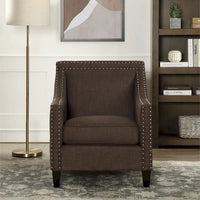 Fauteuil d'appoint Erica avec clous décoratifs chromés