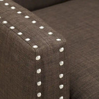 Fauteuil d'appoint Erica avec clous décoratifs chromés