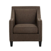 Fauteuil d'appoint Erica avec clous décoratifs chromés
