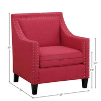 Fauteuil d'appoint Erica avec clous décoratifs chromés