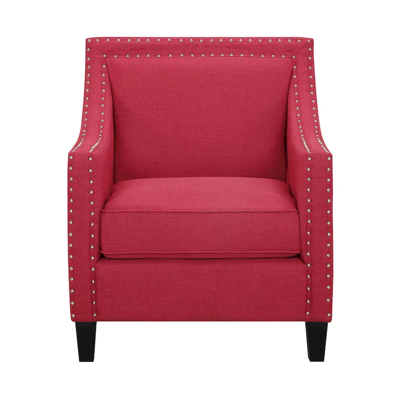 Fauteuil d'appoint Erica avec clous décoratifs chromés