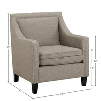 Fauteuil d'appoint Erica avec clous décoratifs chromés