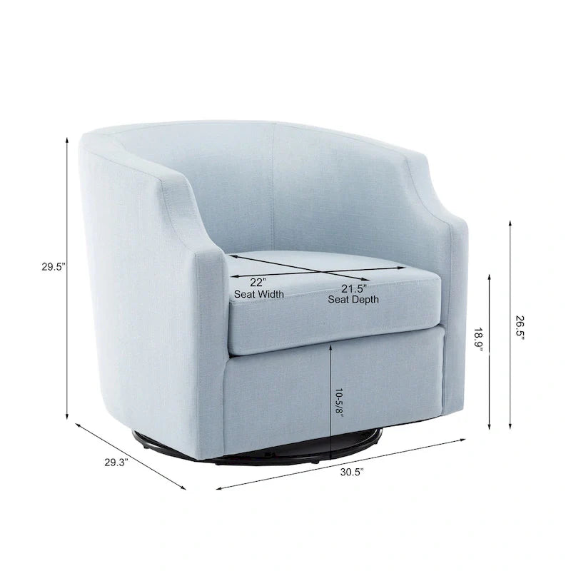 Fauteuil pivotant et inclinable de style tonneau