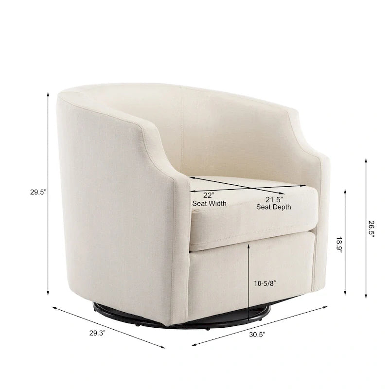 Fauteuil pivotant et inclinable de style tonneau