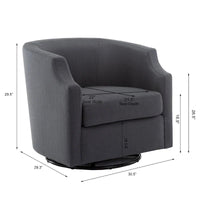 Fauteuil pivotant et inclinable de style tonneau