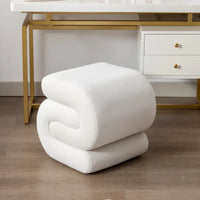 Tabouret de maquillage/repose-pieds moderne en tissu courbé en S
