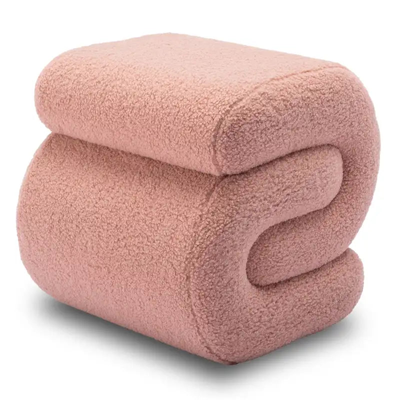 Tabouret de maquillage/repose-pieds moderne en tissu courbé en S