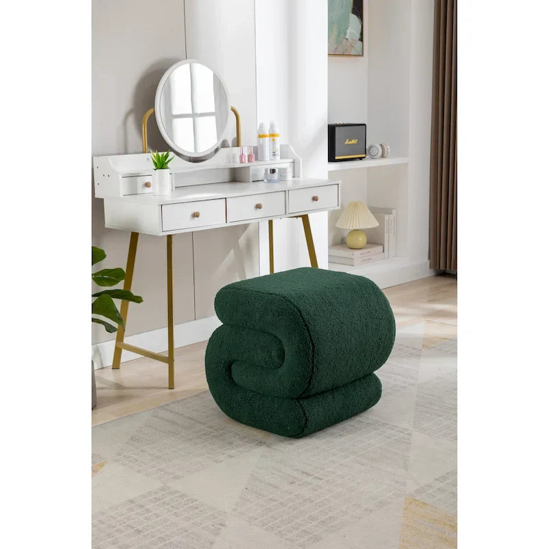 Tabouret de maquillage/repose-pieds moderne en tissu courbé en S