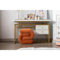Tabouret de maquillage/repose-pieds moderne en tissu courbé en S