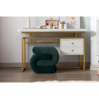 Tabouret de maquillage/repose-pieds moderne en tissu courbé en S